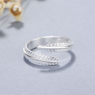 Ring Sterling Open Silver 925 Feather