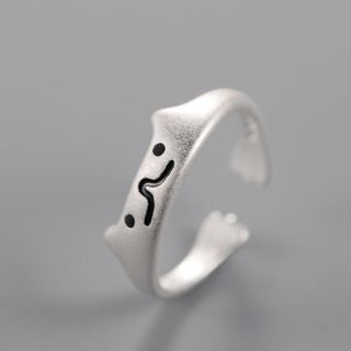 Silver Sterling Open 925 Cat Ring