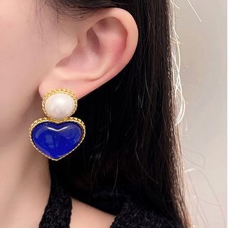 Drop Heart Two Earring Tone