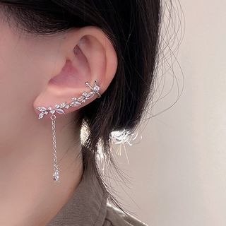 with Rhinestone Ear Earring Drop Cuff