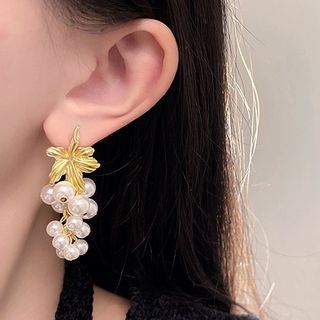 Faux Drop Earring Grape Pearl