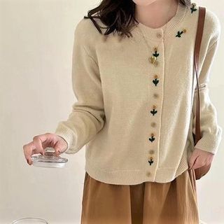 Crew Floral Plain Cardigan Neck