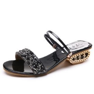 Heel Low Sandals Sequin