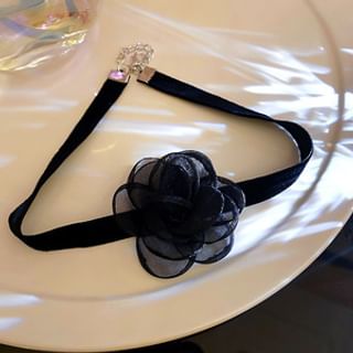 Choker Layered / Faux Floral Pearl