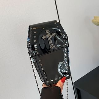 Chained Bag Studded Crisscross Crossbody PVC