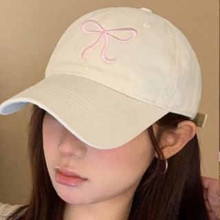 Baseball Cap Bow Embroidered