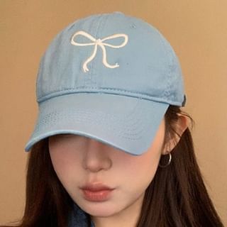 Baseball Cap Bow Embroidered