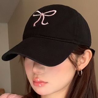 Baseball Cap Bow Embroidered