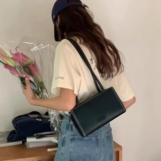 Bag Plain Leather Faux Shoulder