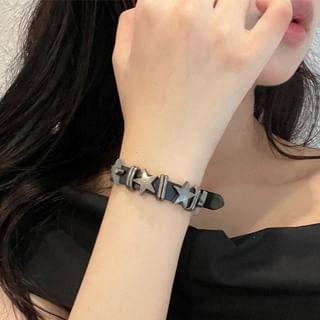 Star Faux Leather Bracelet