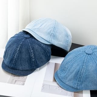 Denim Short Brim Cap Newsboy