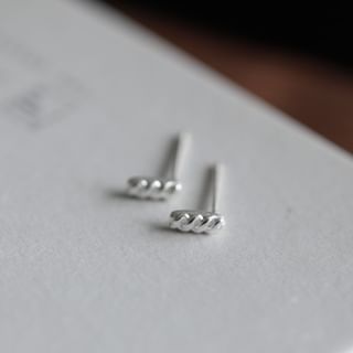 Stud Baguette Earring Sterling Silver