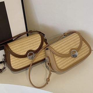 Two Straw Bag Tone Crossbody Flap