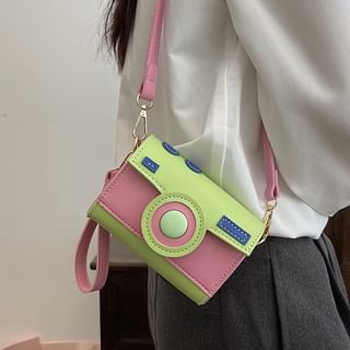 Bag Crossbody Block Camera Color Flap