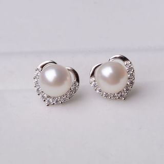 Rhinestone Stud Pearl Faux Ear