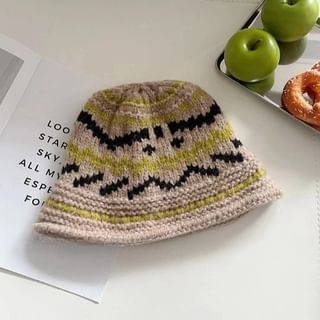 Knit Patterned Bucket Hat