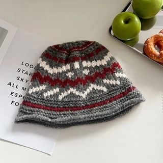 Knit Patterned Bucket Hat