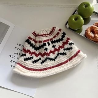 Knit Patterned Bucket Hat