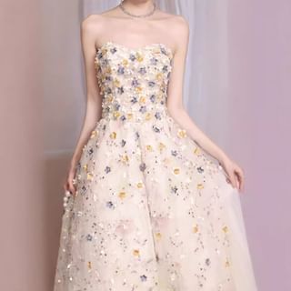 Sequin (Various Floral Evening Embroidered A-Line Gown Designs)