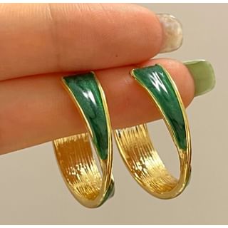 Galaxy Alloy Open Hoop Twisted Earring