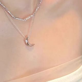 / Moon Heart Necklace Pendant