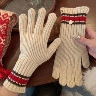 Block Knit Gloves Color