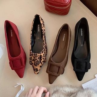 Toe Pointed Flats Buckled