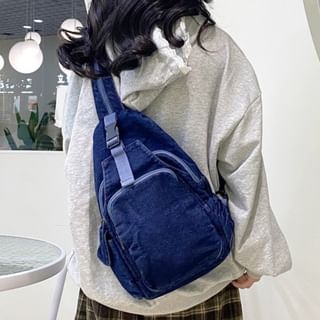 Buckle Denim Sling Bag