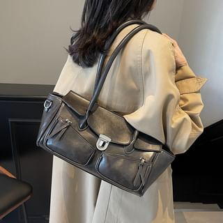 Bag Tote Leather Multi-Pocket Faux