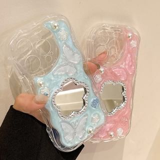 Phone Floral Mirrored Case