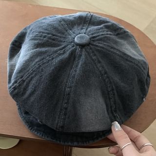 Denim Newsboy Cap Distressed Washed