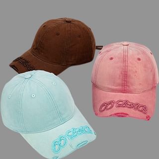 Washed Embroidered Baseball Lettering Cap