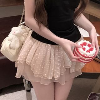 / Trim Plain Neck Asymmetrical Lace Top Mid Mini Halter Rise Skirt A-Line Dotted Scoop