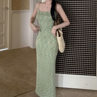 Pencil Melange Knit Maxi Rise / Top Camisole High Skirt