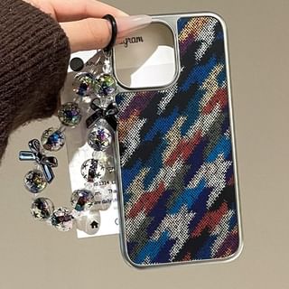 / Case Set Strap Houndstooth Phone