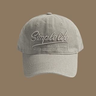 Washed Embroidered Letter Cap