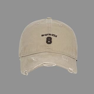 Distressed Cap Washed Embroidered Number