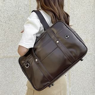 Leather Faux Tote Pocketed Bag