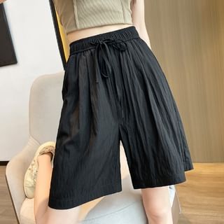 Plain Shorts Waist Drawstring