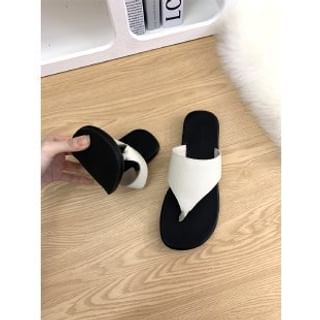 Sandals Leather Faux Slide Thong