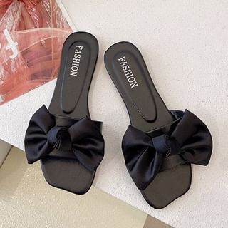 Slide Sandals Satin Bow