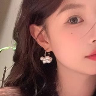 Faux Drop Alloy Earring Pearl