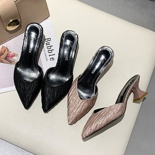 Mules Pointed Toe Kitten Heel