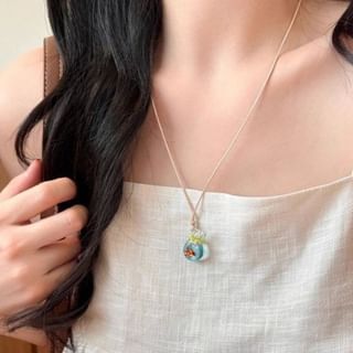 Beaded Goldfish Pendant Necklace