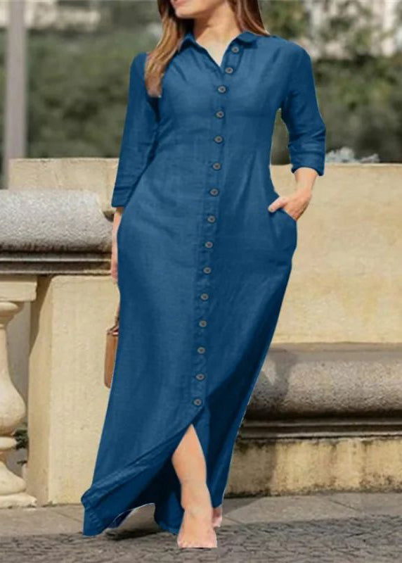 Dress Pan Button Fall Natural Black Collar Long Peter Shirts