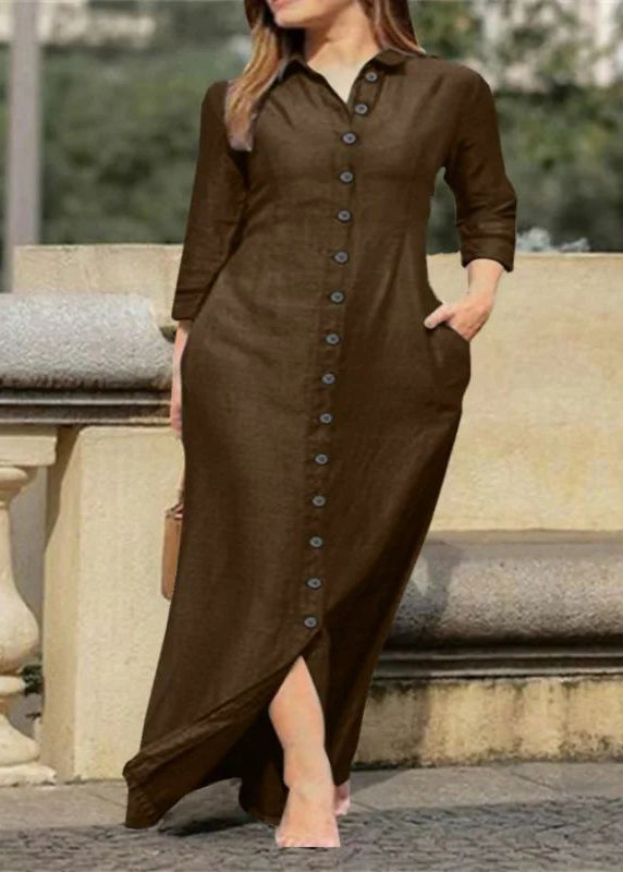 Dress Pan Button Fall Natural Black Collar Long Peter Shirts