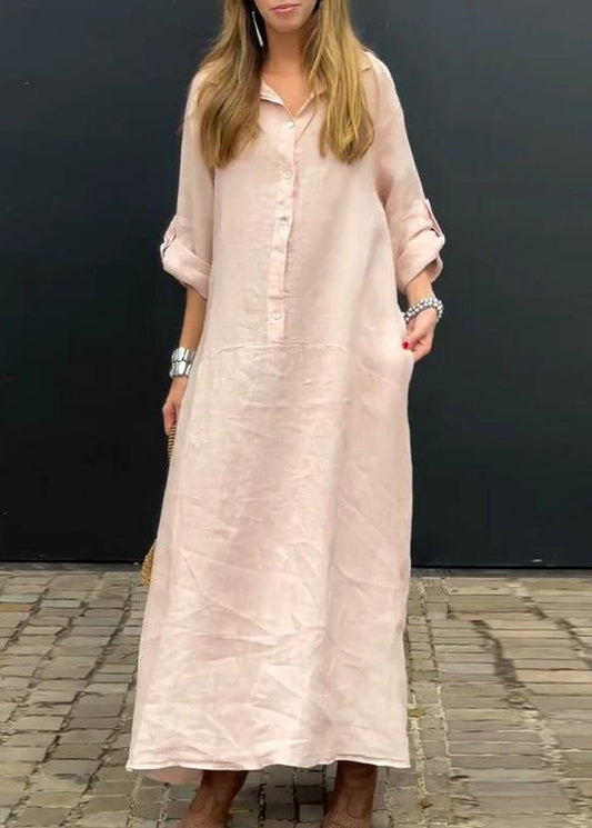 Patchwork Fall Pan Long Natural Peter Dress Pink Collar