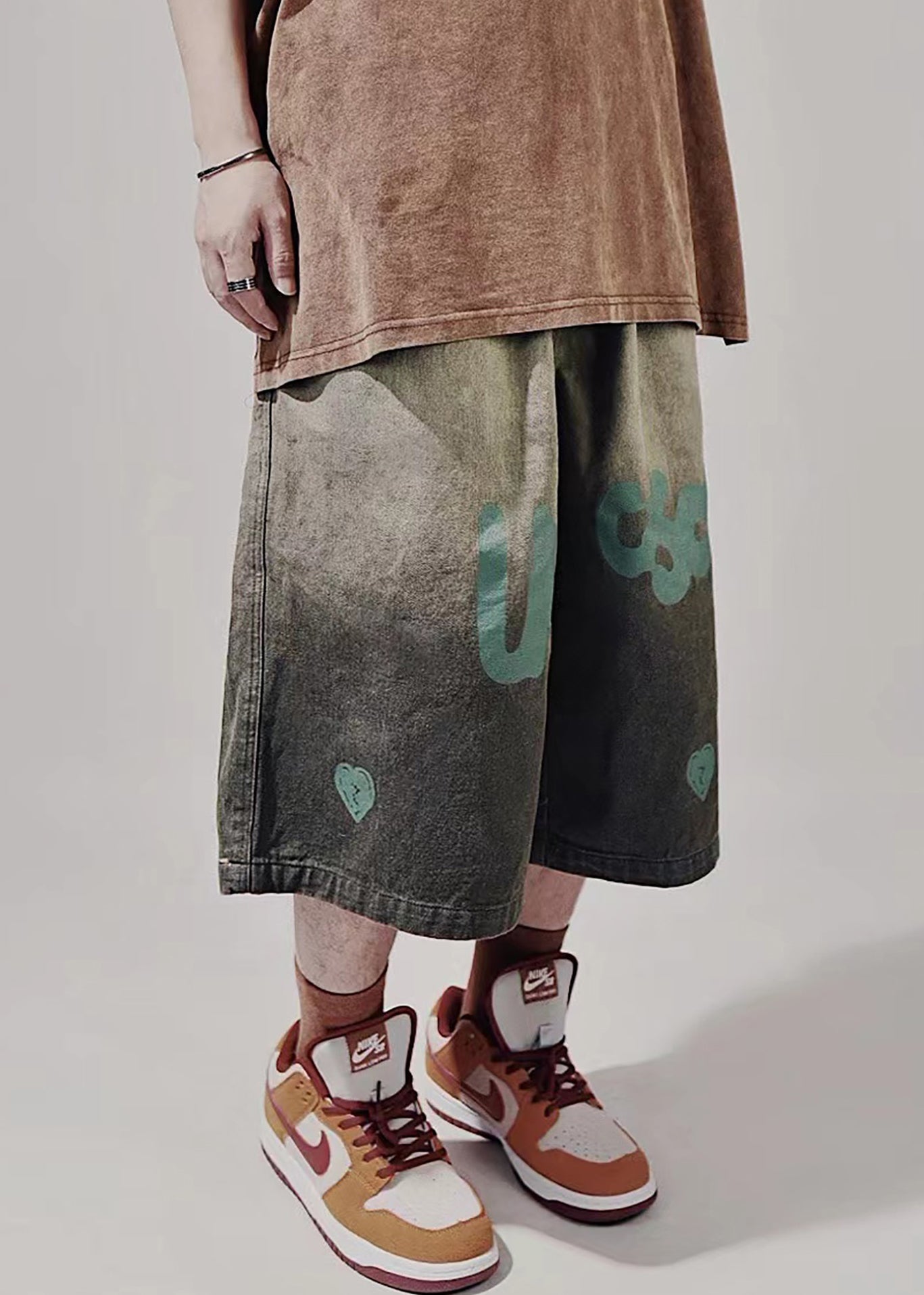 Blue Elastic Print Mens Lace Summer New Shorts Up Waist