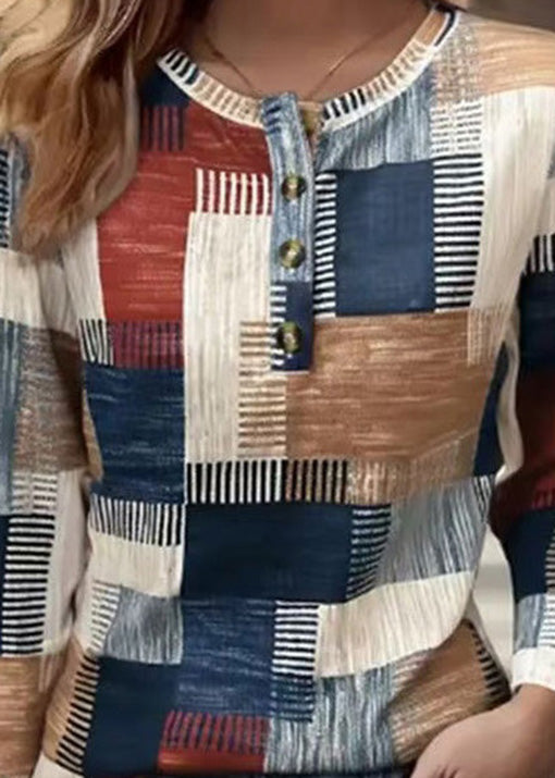 Casual T-Shirt New Long Cotton Sleeves Printed