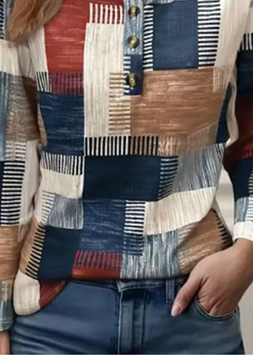 Casual T-Shirt New Long Cotton Sleeves Printed